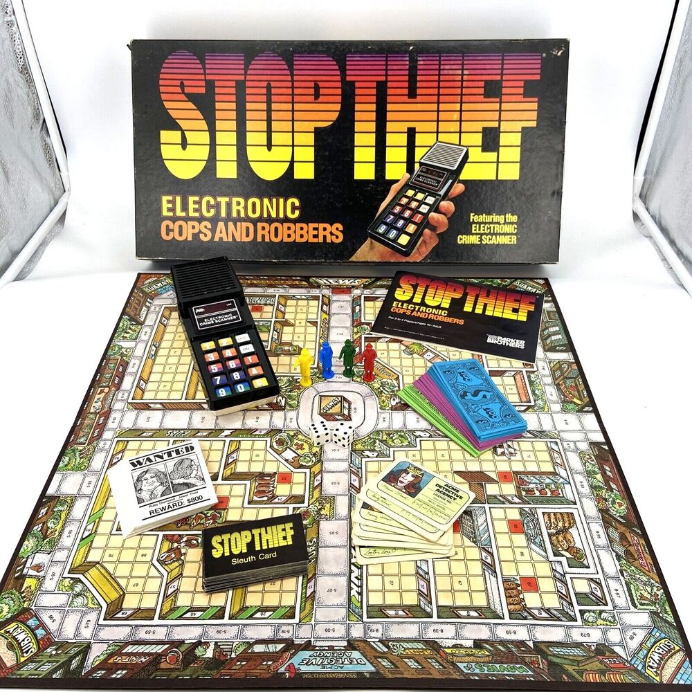 Vintage 1979 STOP THIEF Parker Bros Electronic Cops Robbers Board Game COMPLETE